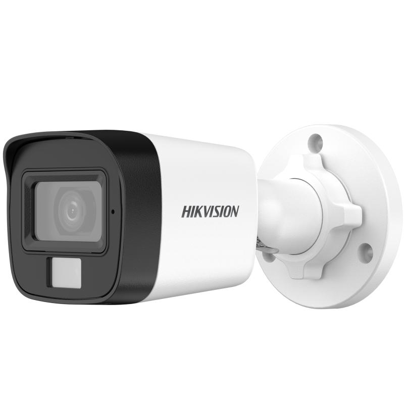 DS-2CE16K0T-LPFS Cámara bala turbo, HIKVISION resolucion 3K, lente fijo, IR 30 mt, luz blanca 20 mt, CON MICRÓFONO INCORPORADO