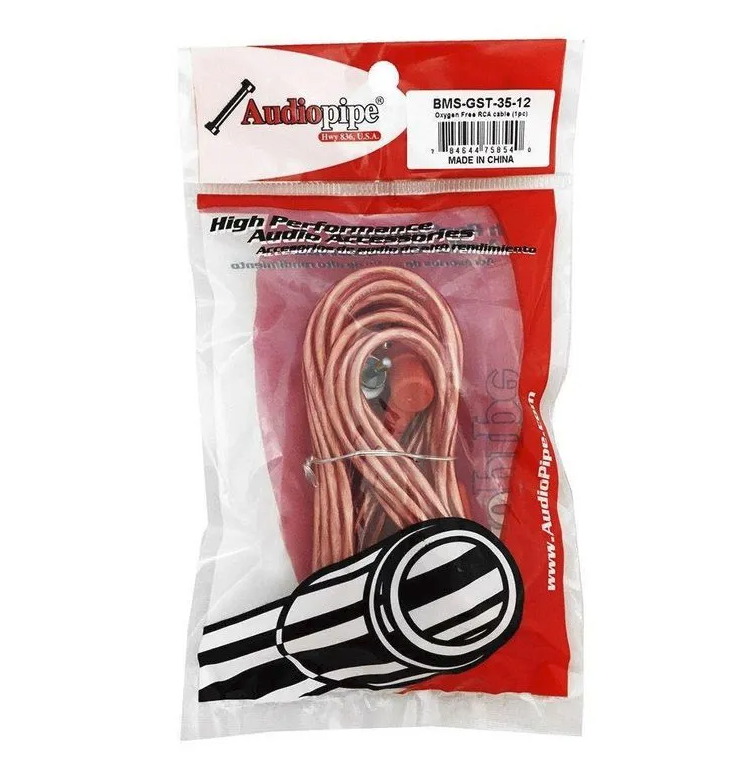CONECTOR DE AUDIO ESTÉREO MACHO DE 3.5 MM A 2 RCA MACHO DE 12' BMS-GST-35-12