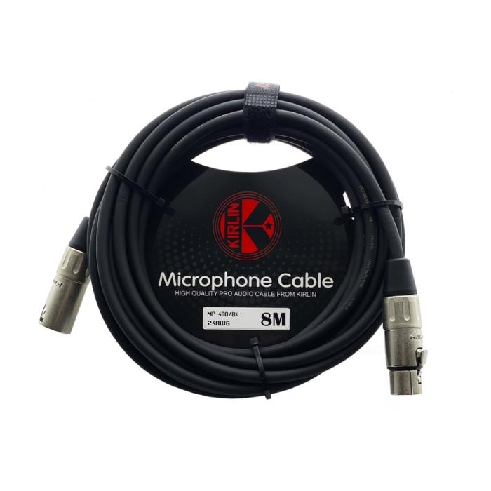 Cable para micrófono marca Kirlin 8 metros calibre 24 PVC negro